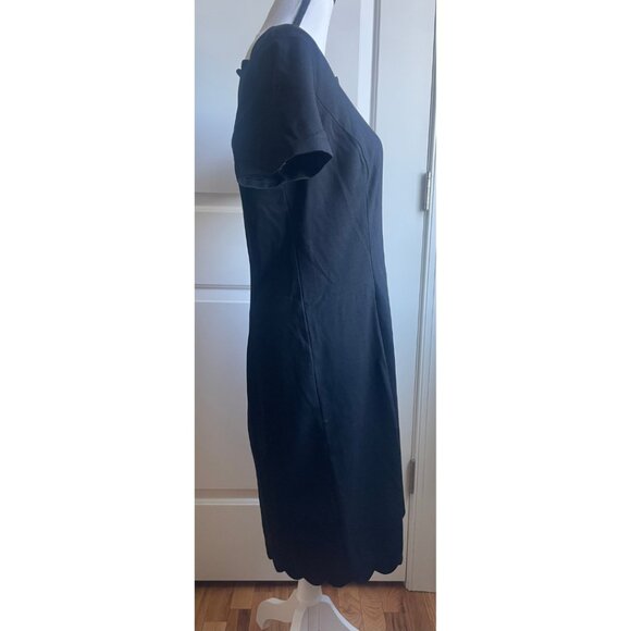 Talbots Black Scalloped Sheath Dress - Picture 4 of 8